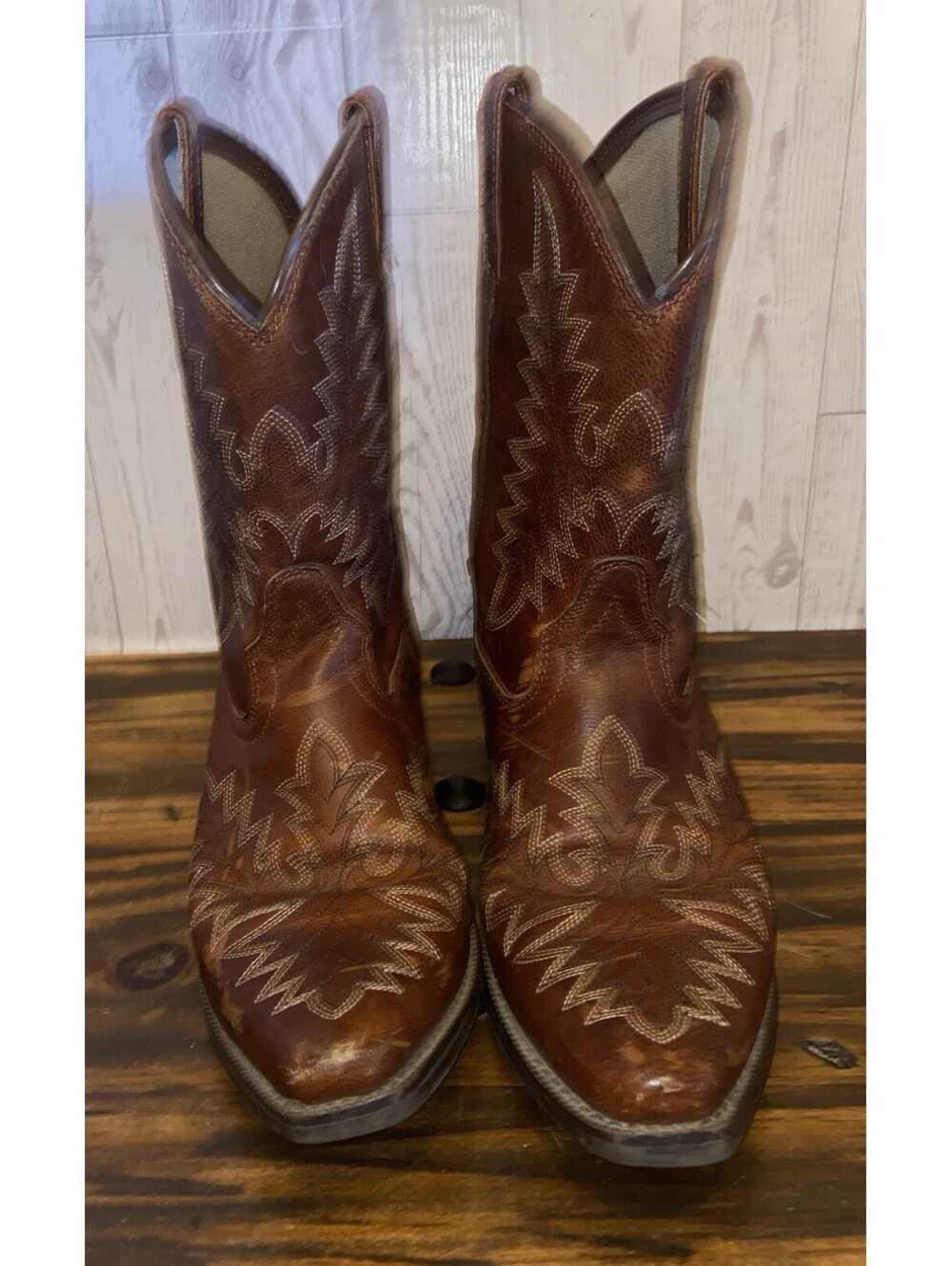 Ariat Cowgirl Cowboy Leather Boots Girls, Size 3 Brown Style 10019916 Western